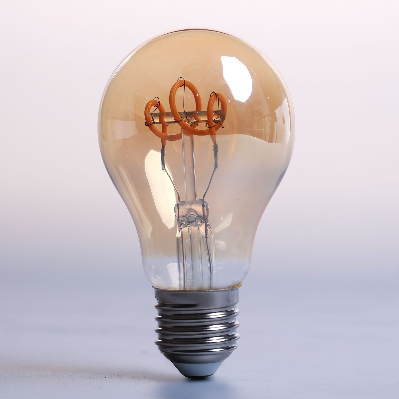 Warm LED filament light bulb